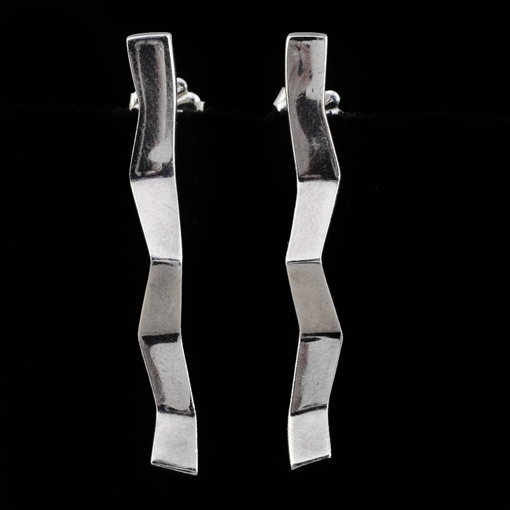Tiffany & Co. Frank Gehry Sterling Silver "Fold" Pierced Earrings