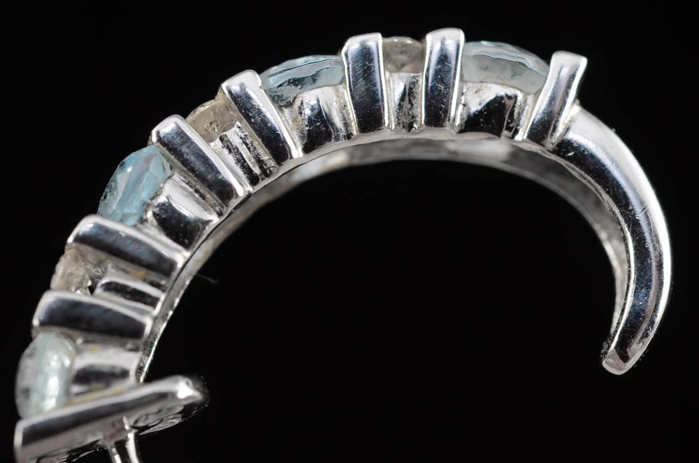 Alwand Vahan 14K White Gold, Aquamarine and Diamond Pierced Earrings