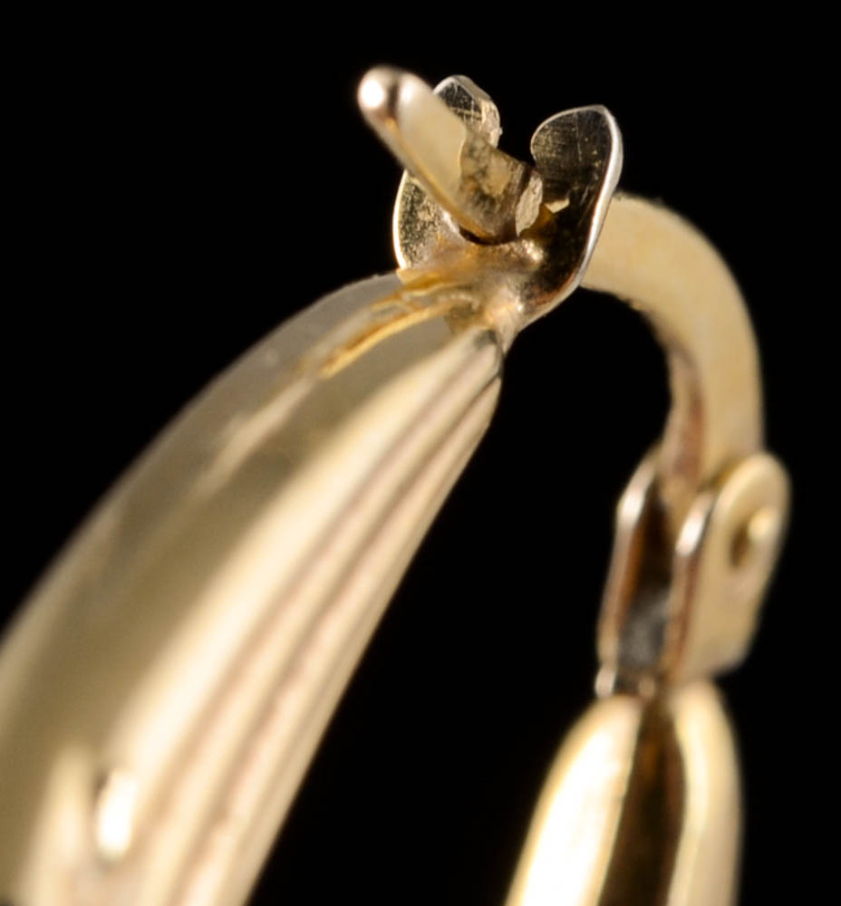 Unoaerre 14K Yellow Gold Hollowware Fluted Hoop Earrings