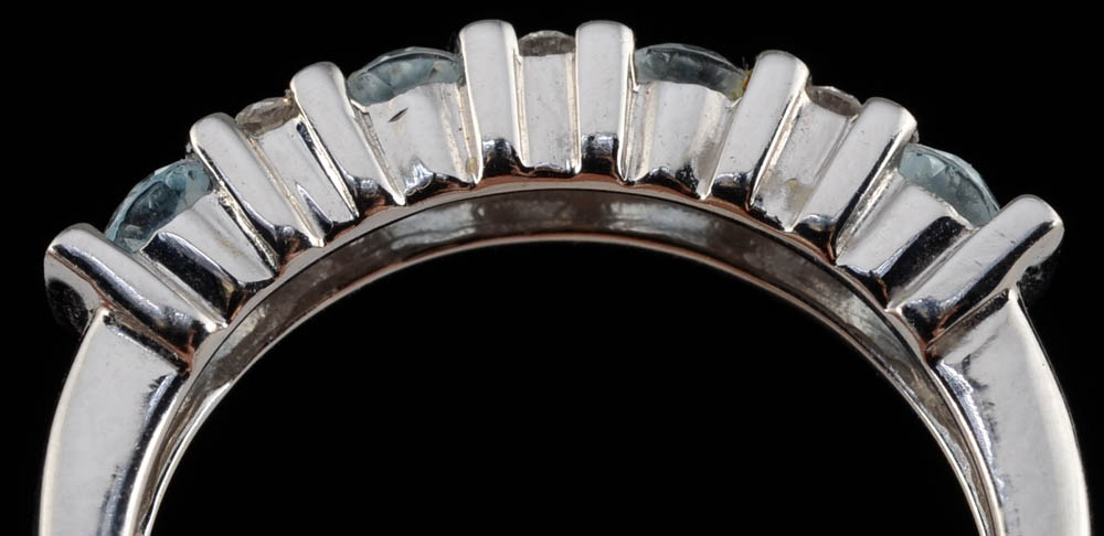 Alwand Vahan Designer 14K White Gold, Aquamarine, and Diamond Ring