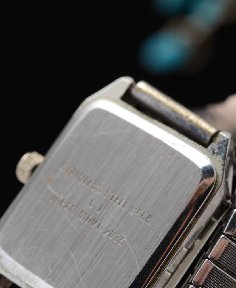 Navajo Sterling Silver and Turquoise Watch and Pierced Earrings