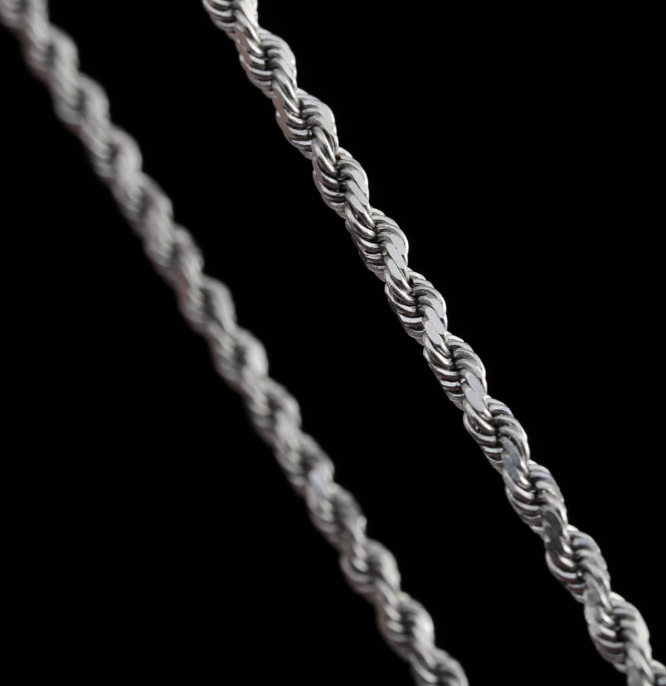 14K White Gold Rope Chain Anklet/ Bracelet