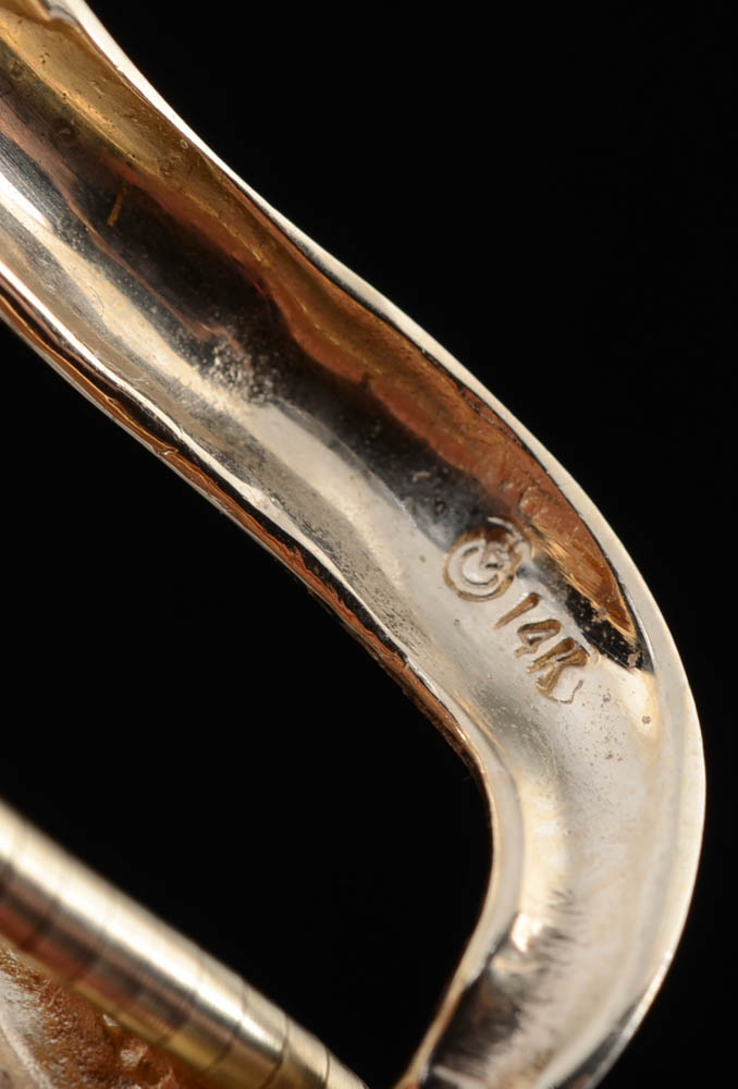 14K Yellow Gold Omega 16" Snake Chain with Floating Heart Shape Openwork Pendant