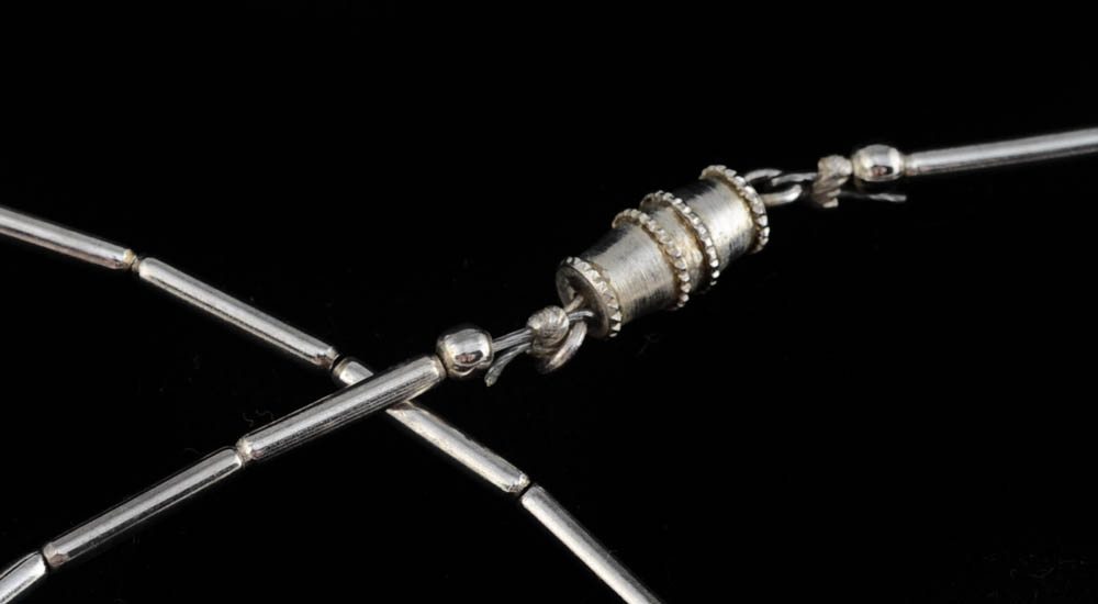 Three Unmarked Silvertone Beaded Necklaces