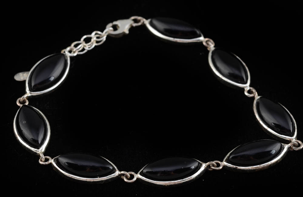 Two Sterling Bracelets, Monet Bracelet and an Anklet