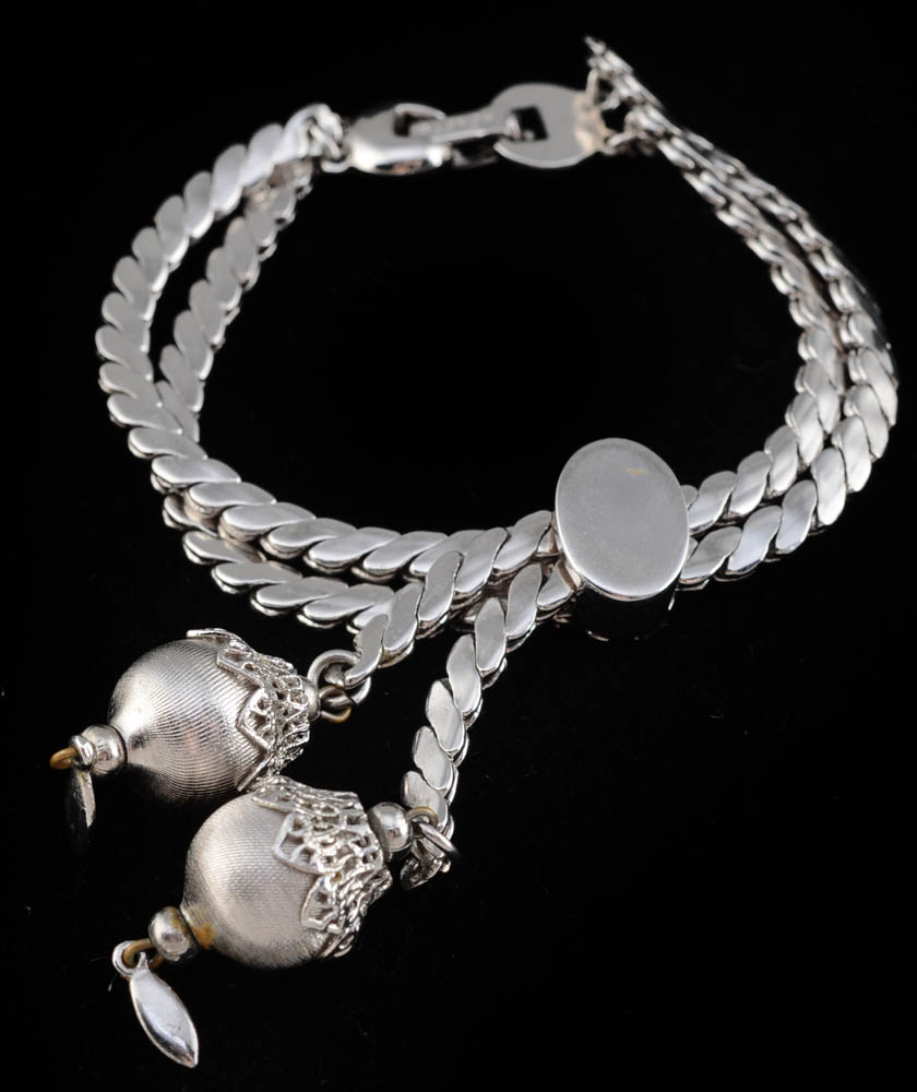 Two Sterling Bracelets, Monet Bracelet and an Anklet