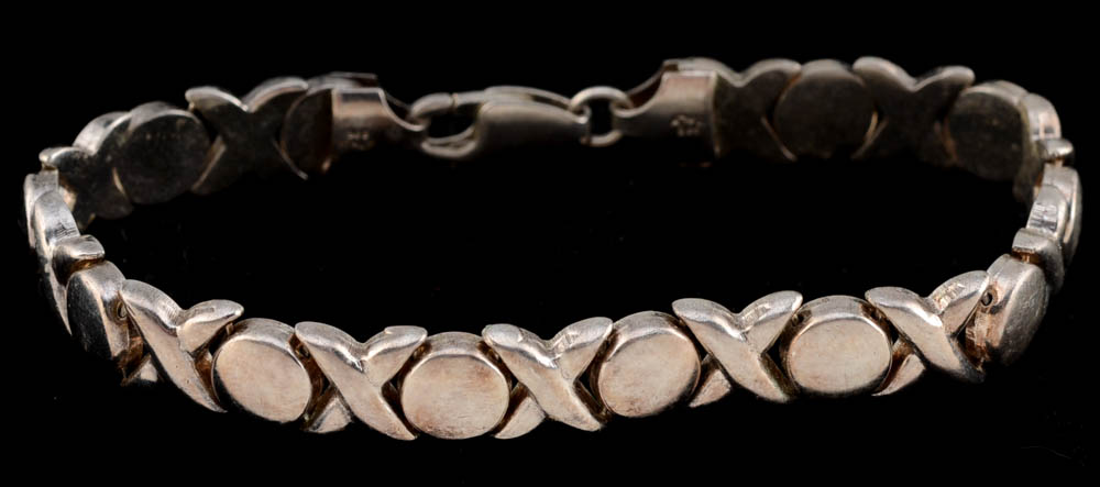 Two Sterling Bracelets, Monet Bracelet and an Anklet