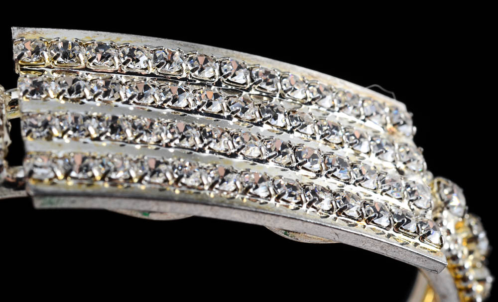 Two Pair of Cubic Zirconium Earrings and a Bracelet