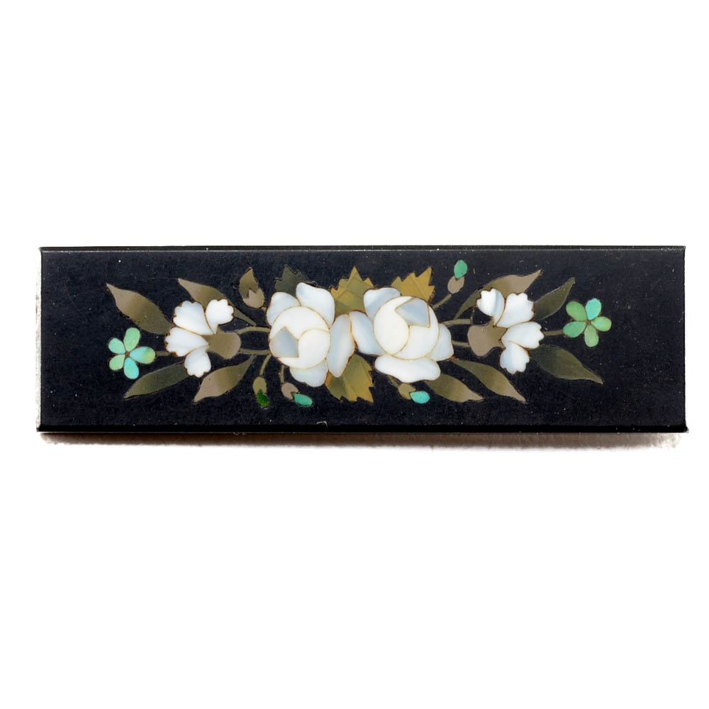 Vintage Pietra Dura Plaque Brooch