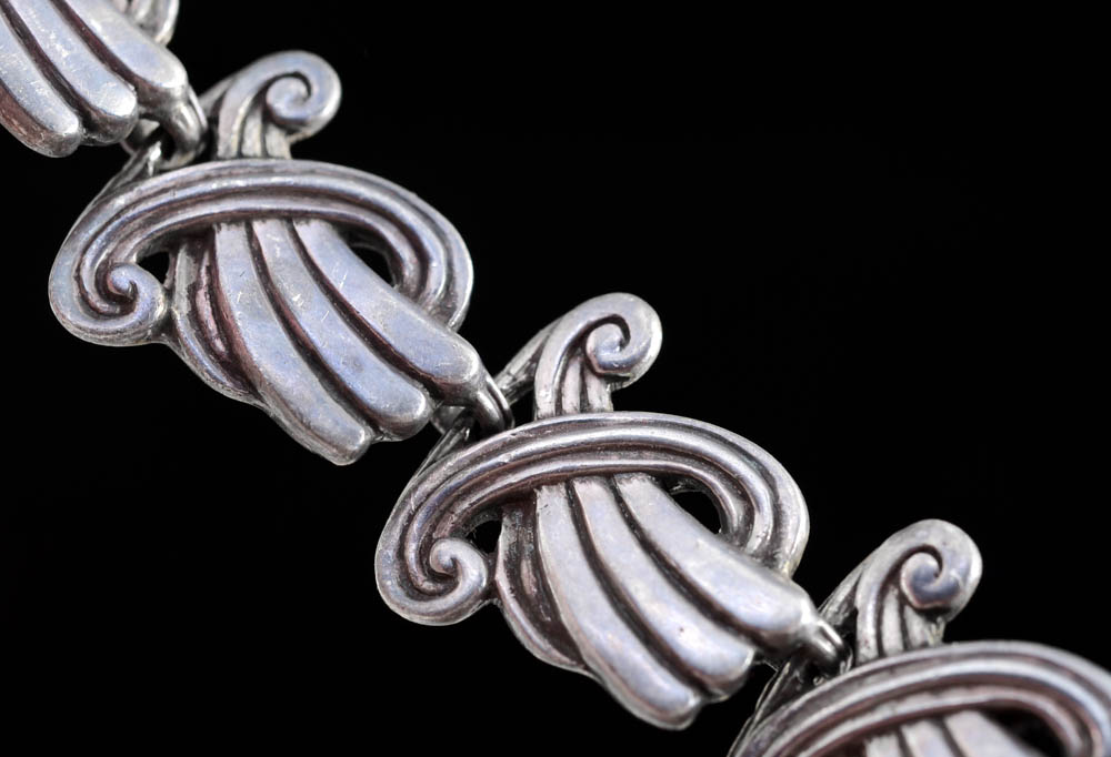 Vintage Margot de Taxco Signed Mexican Sterling Silver Necklace and Earrings Set