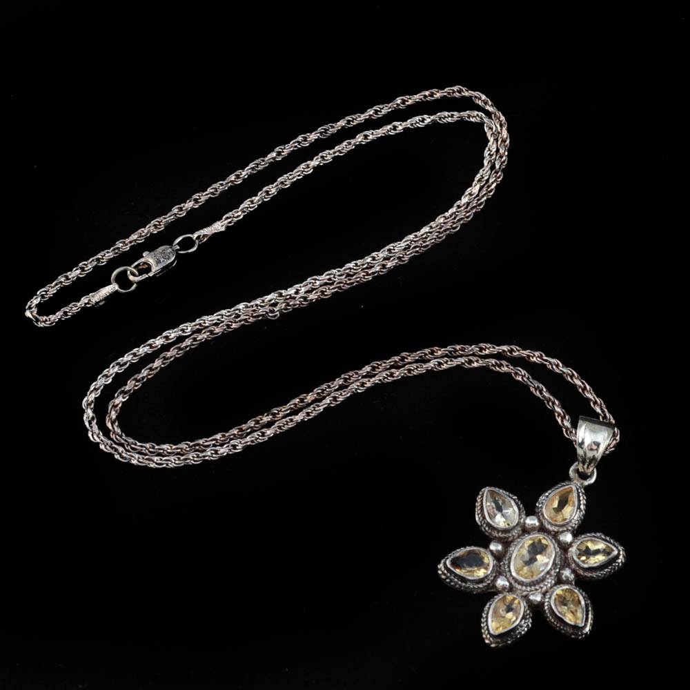 Sterling Silver Citrine Necklace