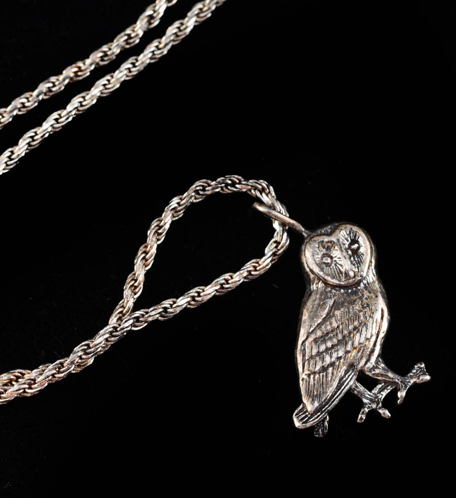 Silver Pins and Necklace