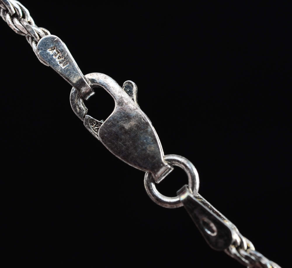 Silver Pins and Necklace