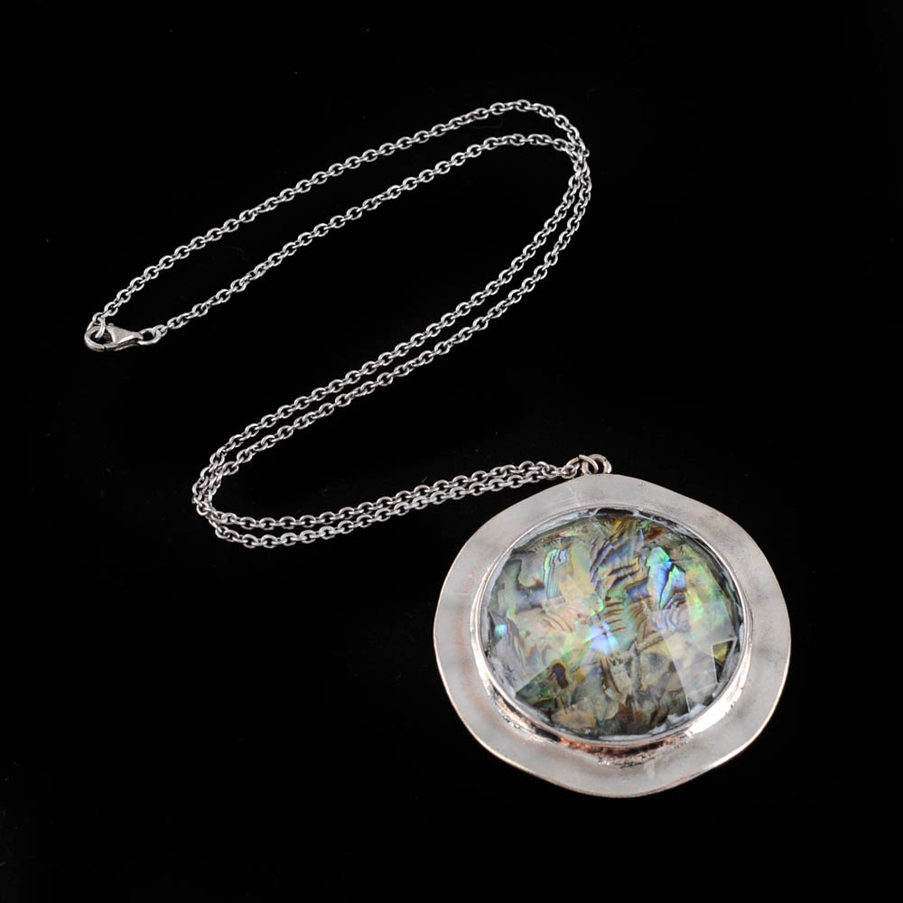 Faux Abalone Fashion Necklace