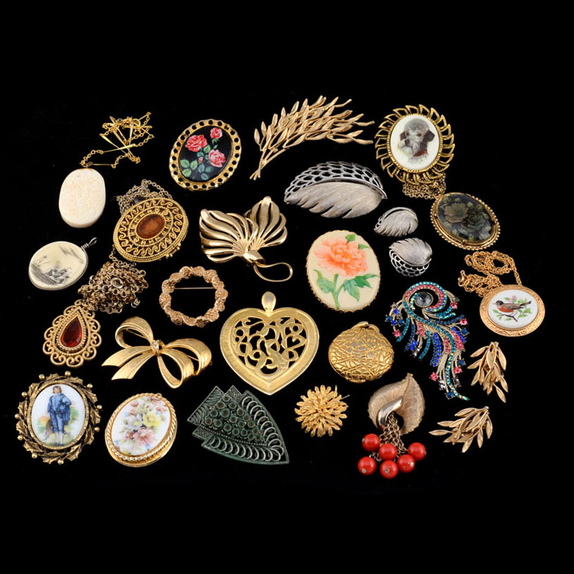 Assorted Brooches and Necklaces