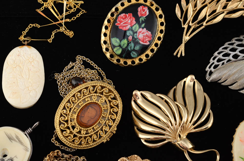 Assorted Brooches and Necklaces