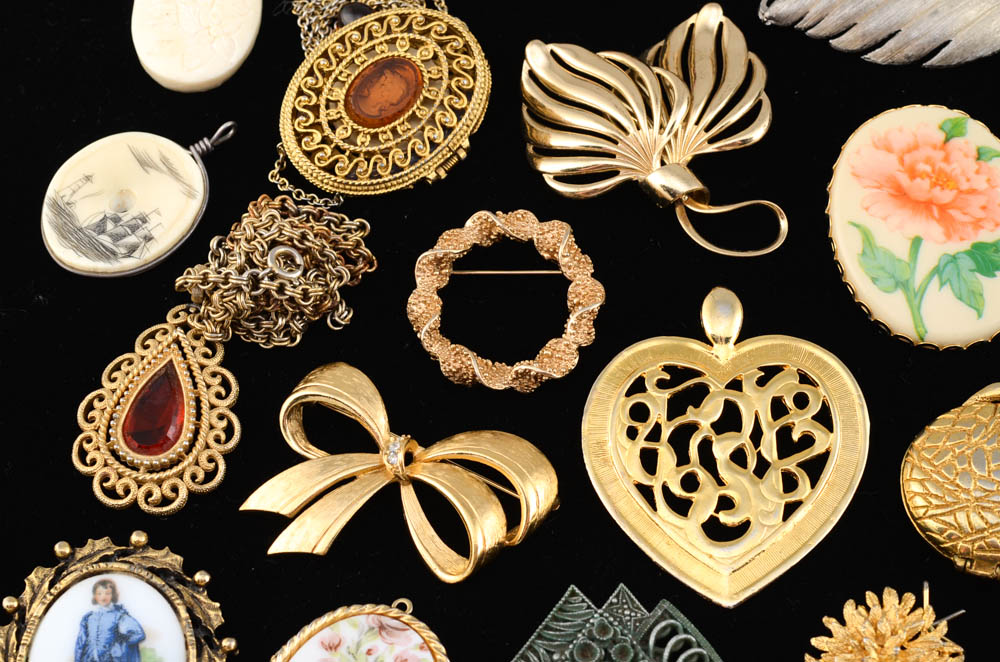 Assorted Brooches and Necklaces
