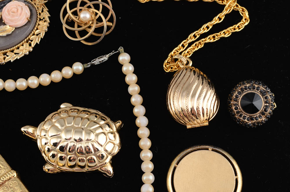 Group of Costume Jewelry and Accessories Including Avon