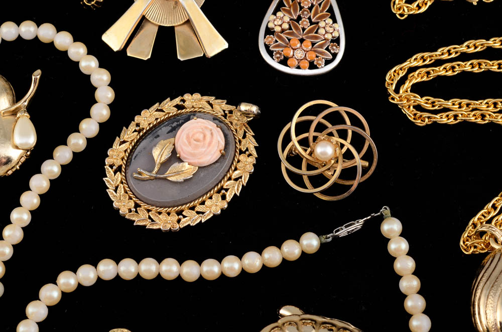 Group of Costume Jewelry and Accessories Including Avon