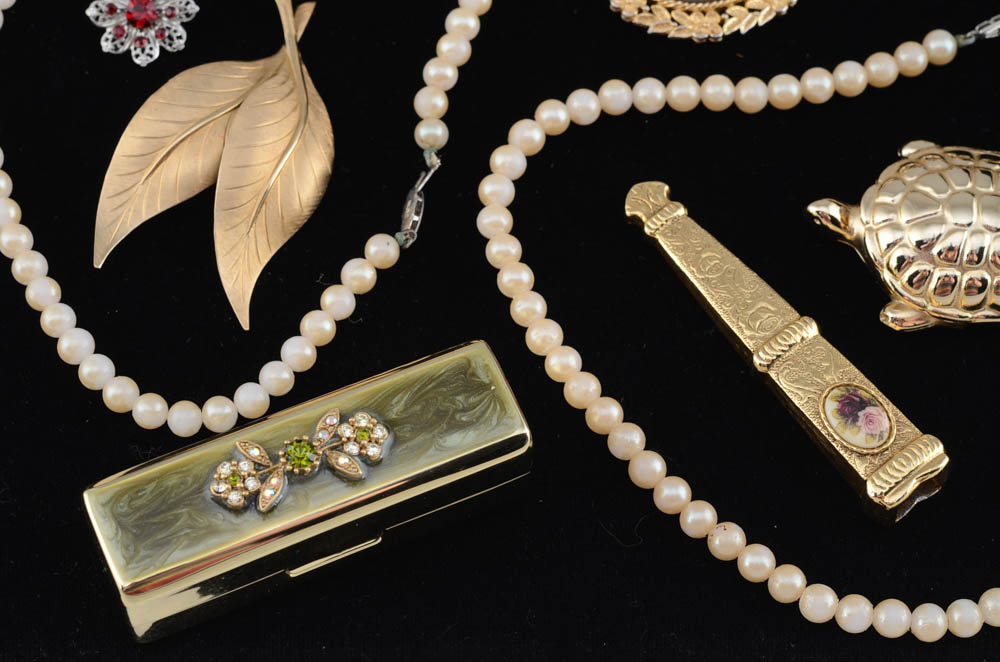 Group of Costume Jewelry and Accessories Including Avon