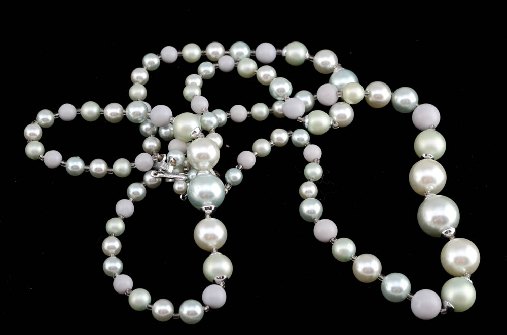 Group of Vintage Costume Jewelry and Scarf