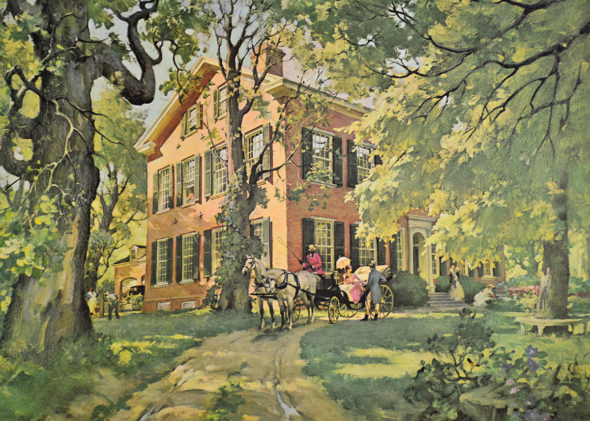 Vintage Offset Lithograph Print "My Old Kentucky Home"  By Haddon Sundblom