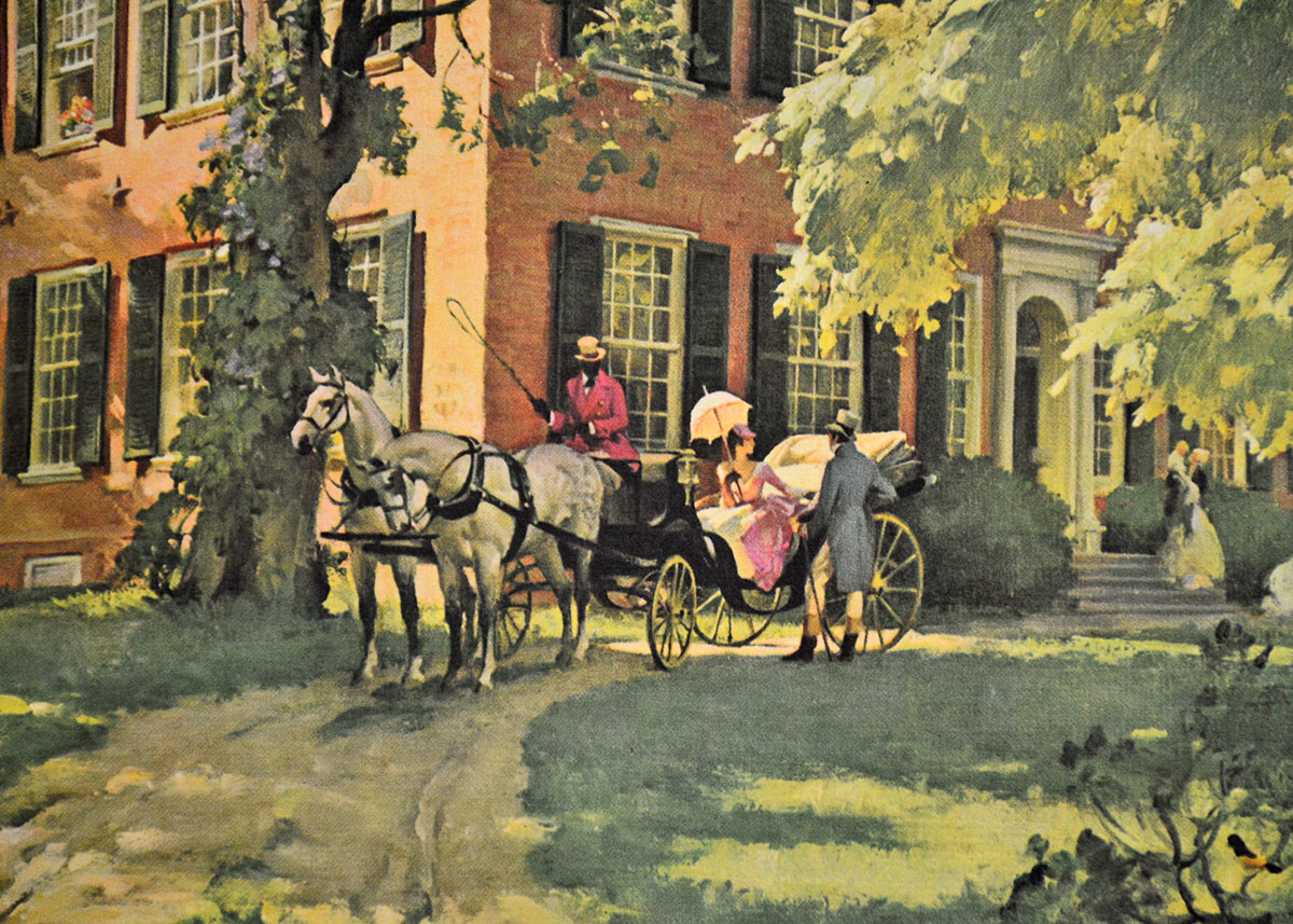 Vintage Offset Lithograph Print "My Old Kentucky Home"  By Haddon Sundblom