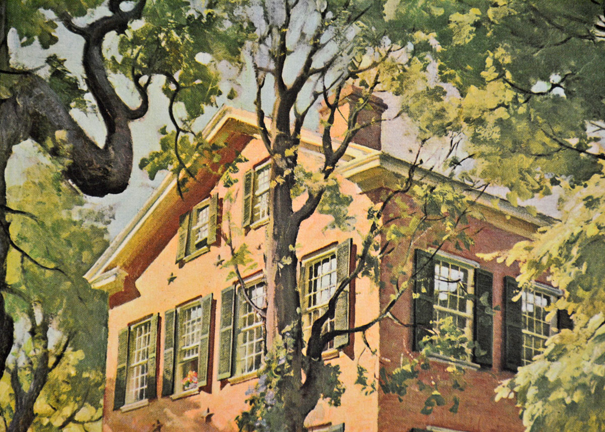 Vintage Offset Lithograph Print "My Old Kentucky Home"  By Haddon Sundblom