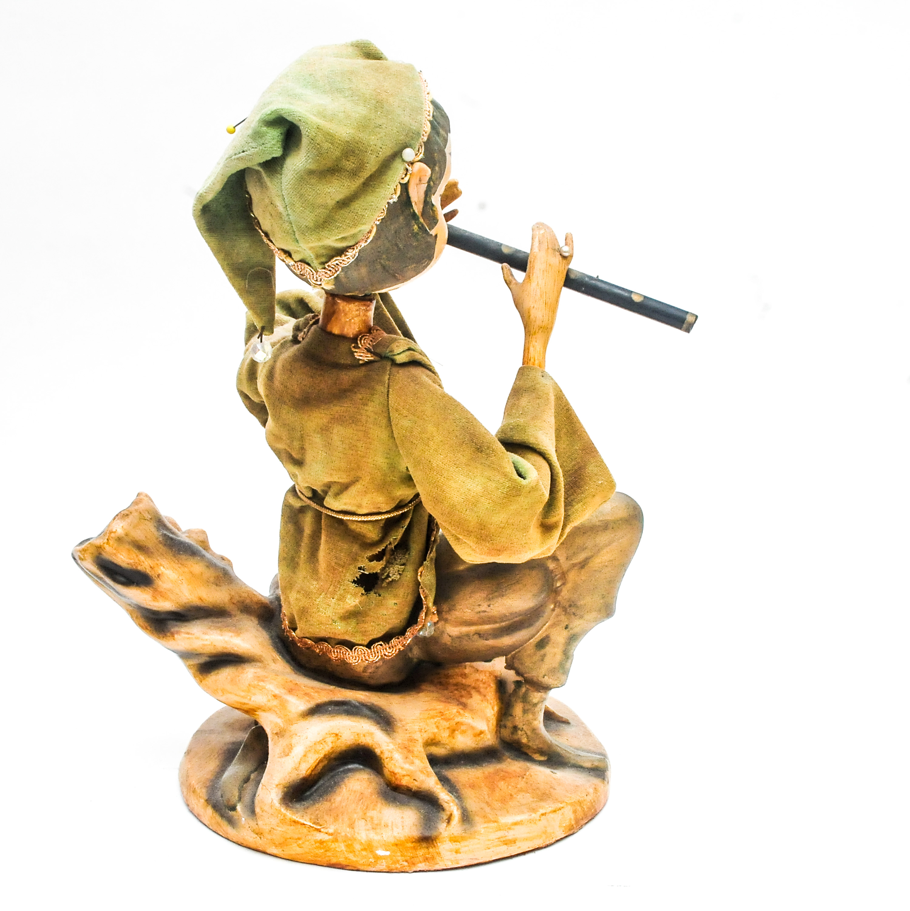 Pair of Asian Urn Vases and Copper Tree Sculpture