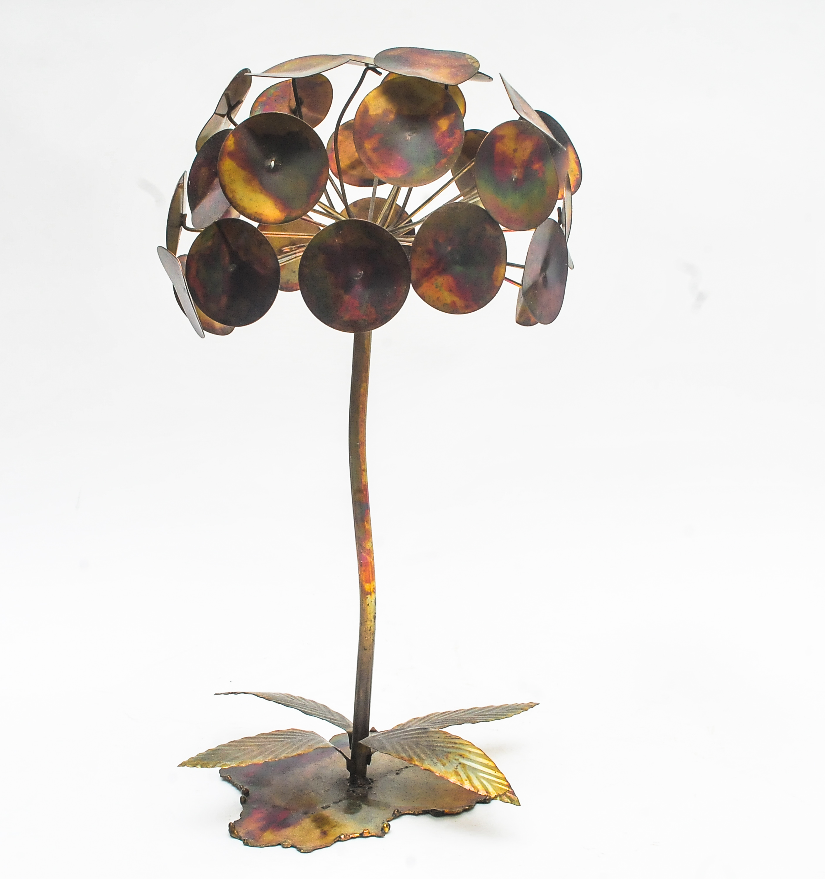 Pair of Asian Urn Vases and Copper Tree Sculpture