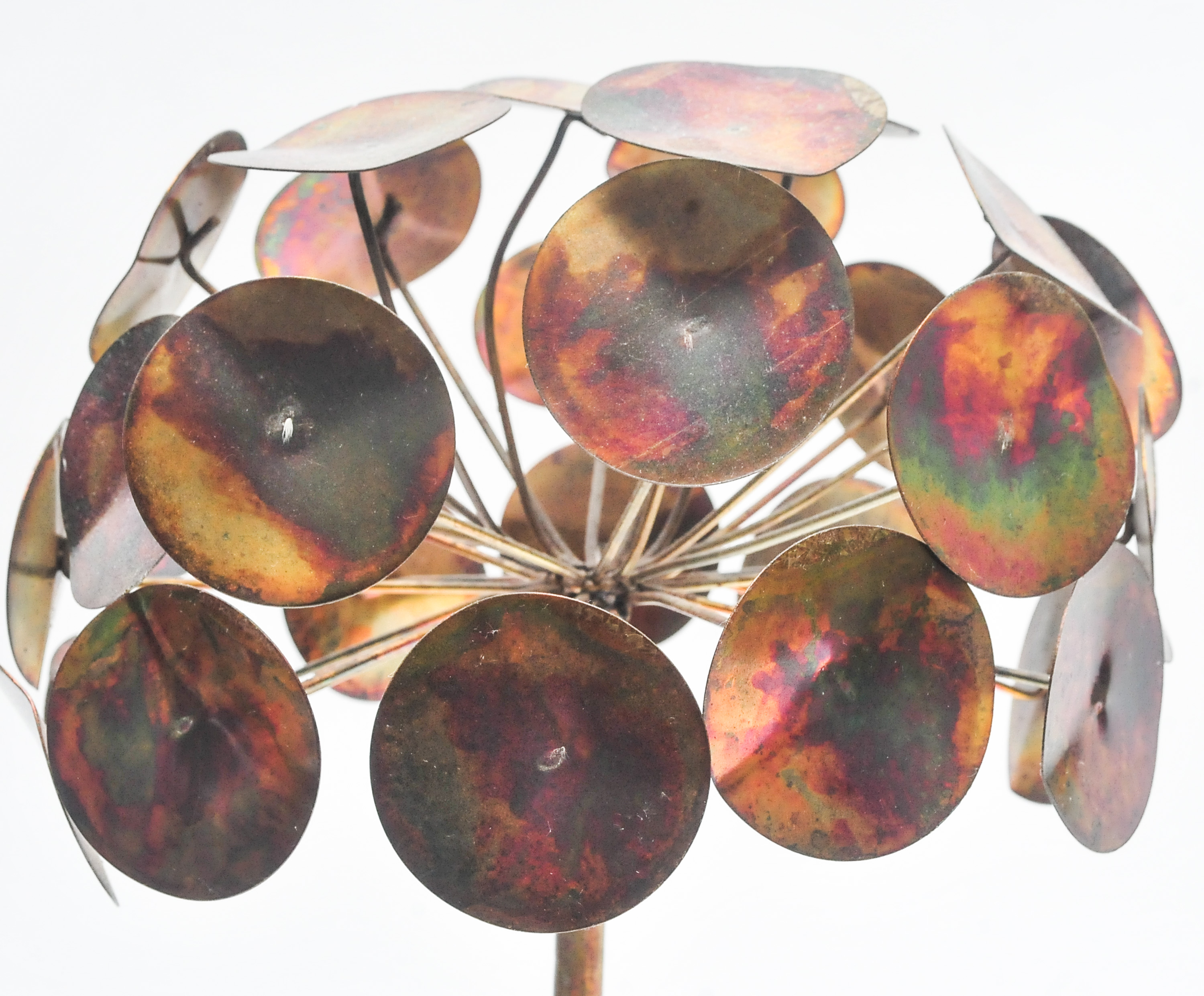 Pair of Asian Urn Vases and Copper Tree Sculpture