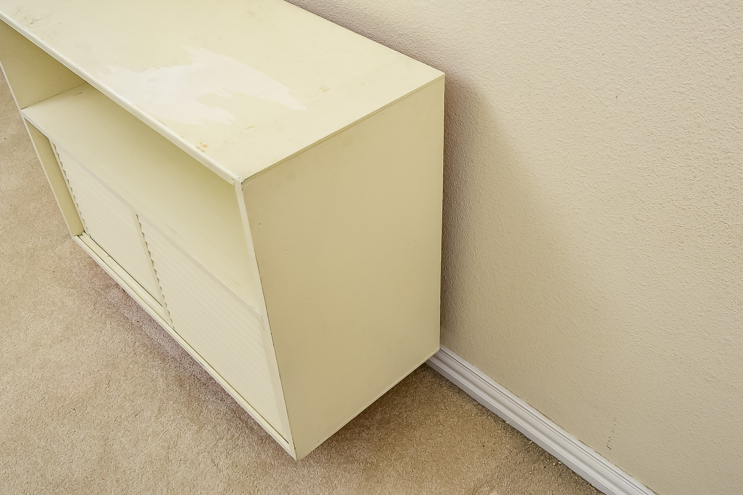 White Wooden Mid Century Cabinet