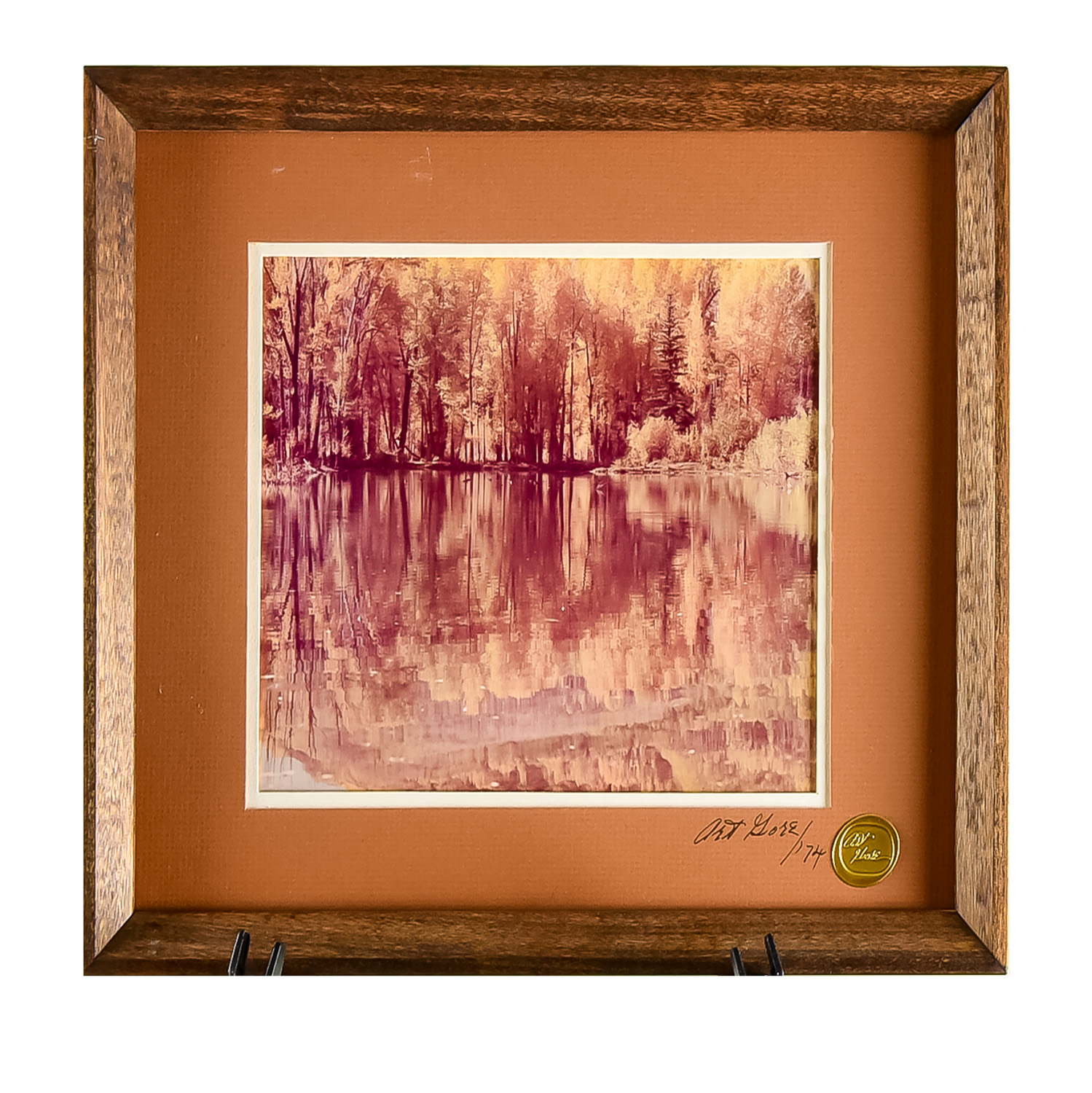 Vintage Art Gore Scenic Woodland Lake Signed Photograph