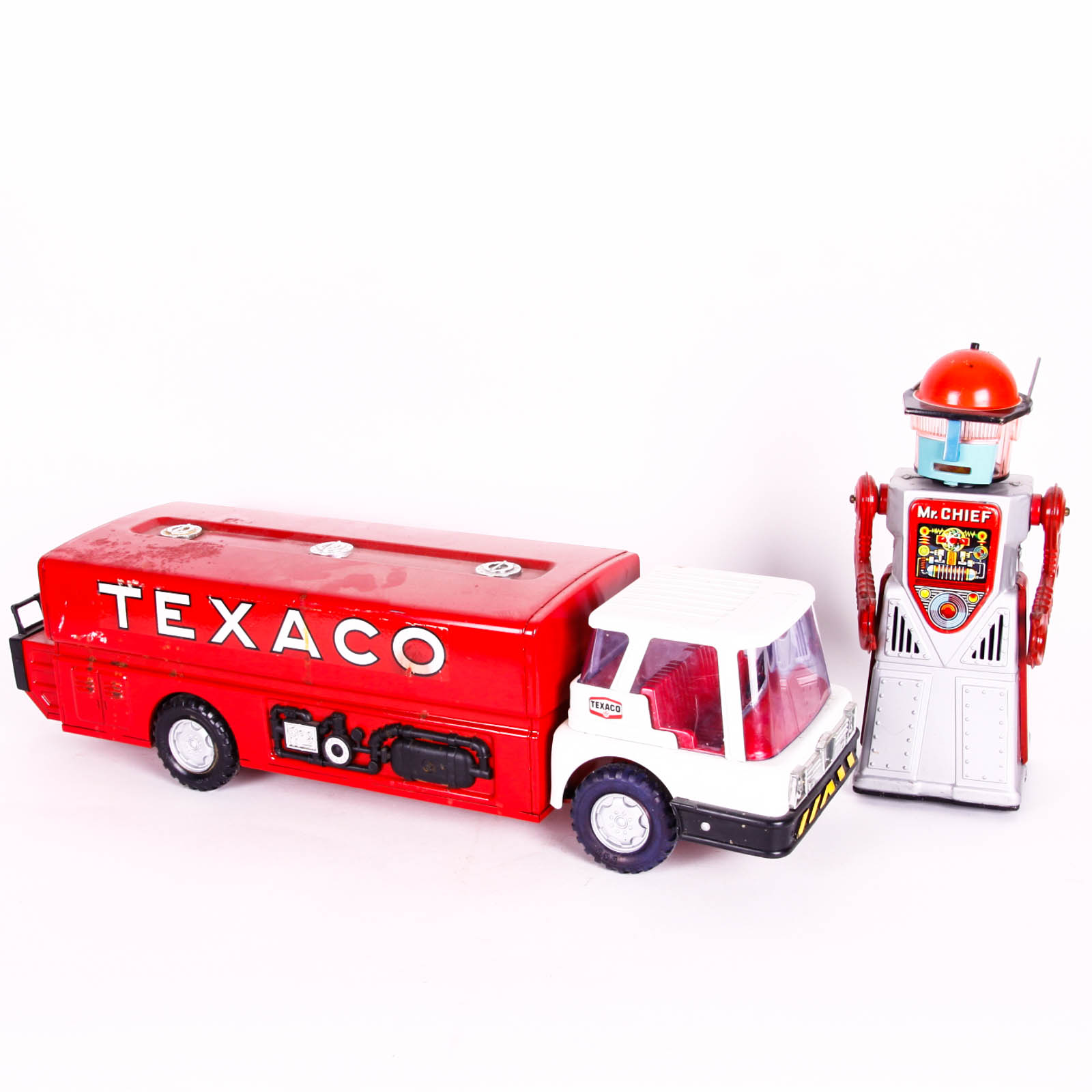 Vintage Texaco Tanker Trunk and Mr. Chief Robot