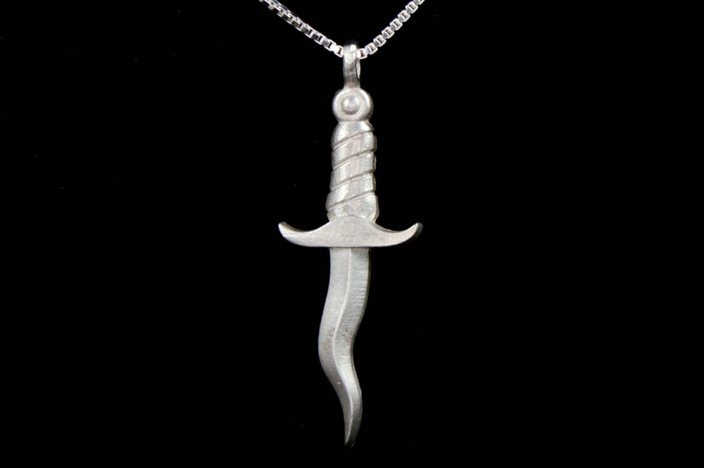 Sterling Silver Dagger Pendant with Chain