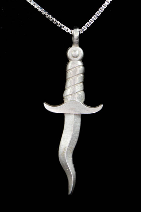 Sterling Silver Dagger Pendant with Chain