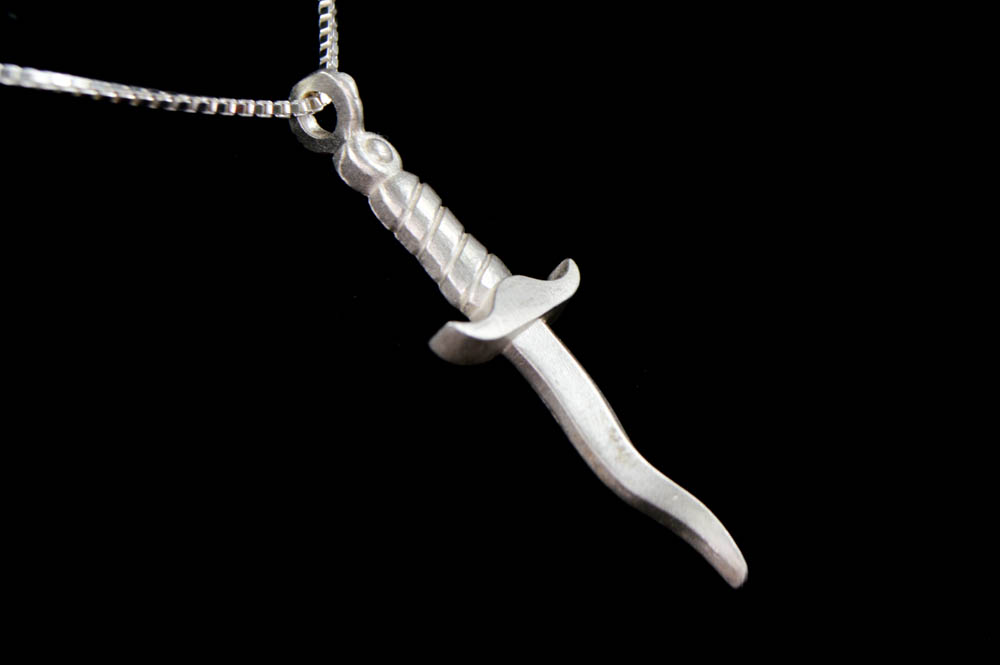 Sterling Silver Dagger Pendant with Chain
