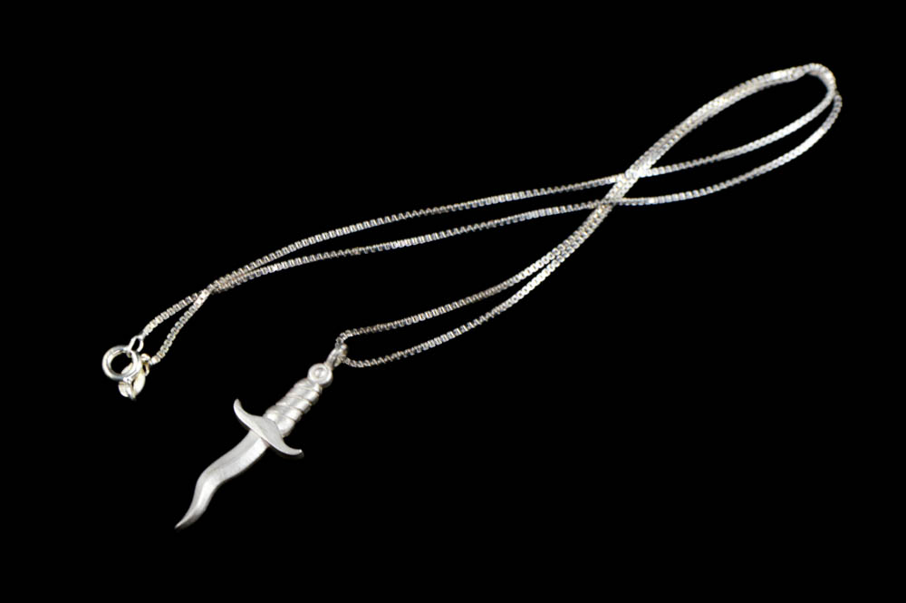 Sterling Silver Dagger Pendant with Chain