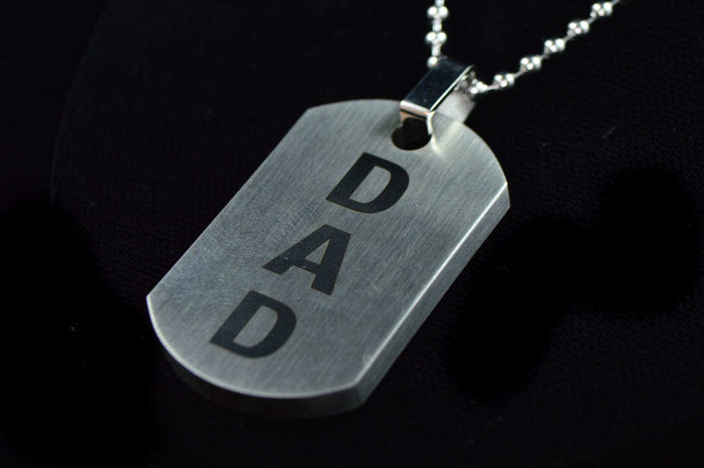Stainless Steel "DAD" Pendant with Necklace