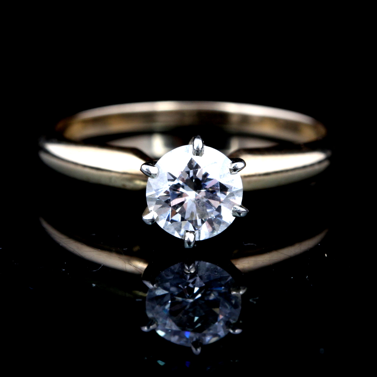 14K Yellow Gold Engagement Ring With Cubic Zirconia