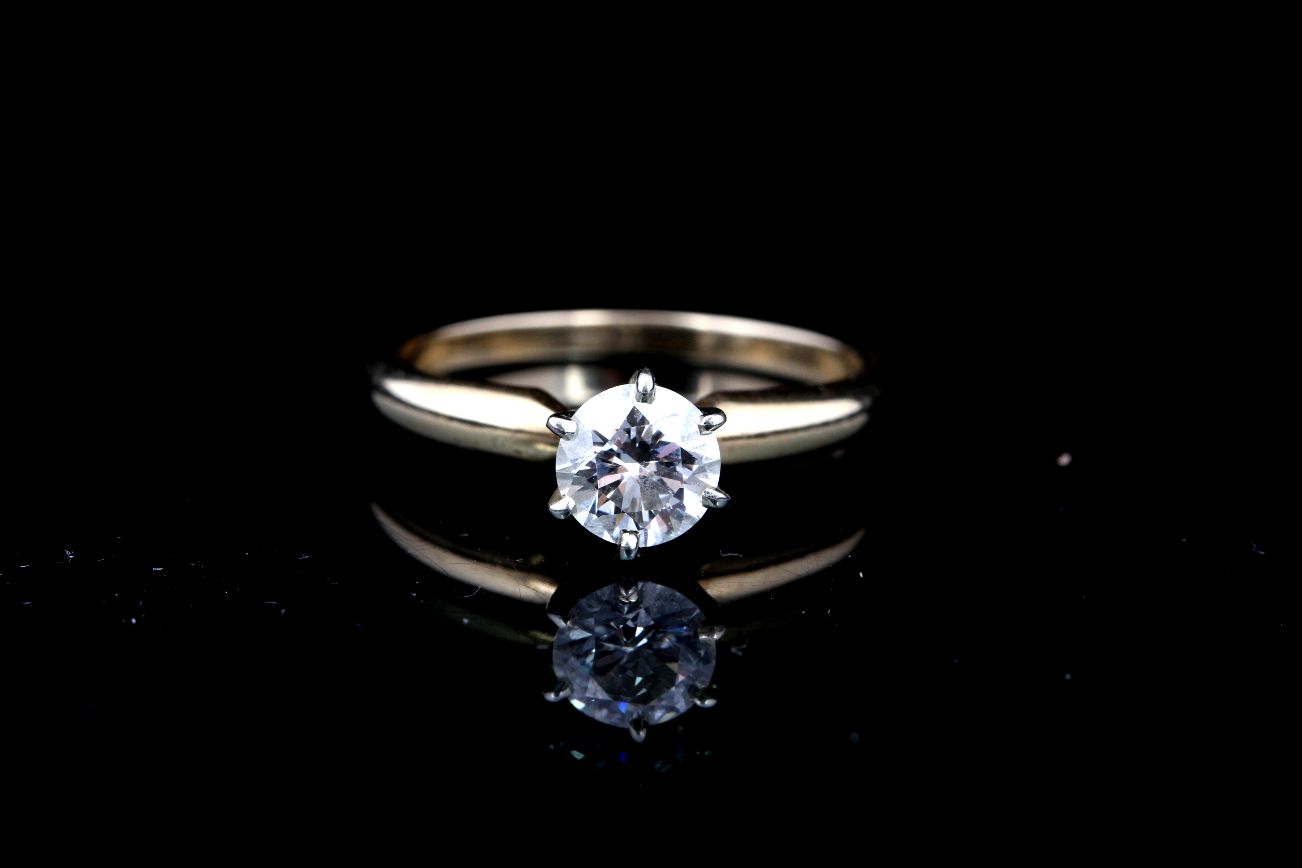 14K Yellow Gold Engagement Ring With Cubic Zirconia