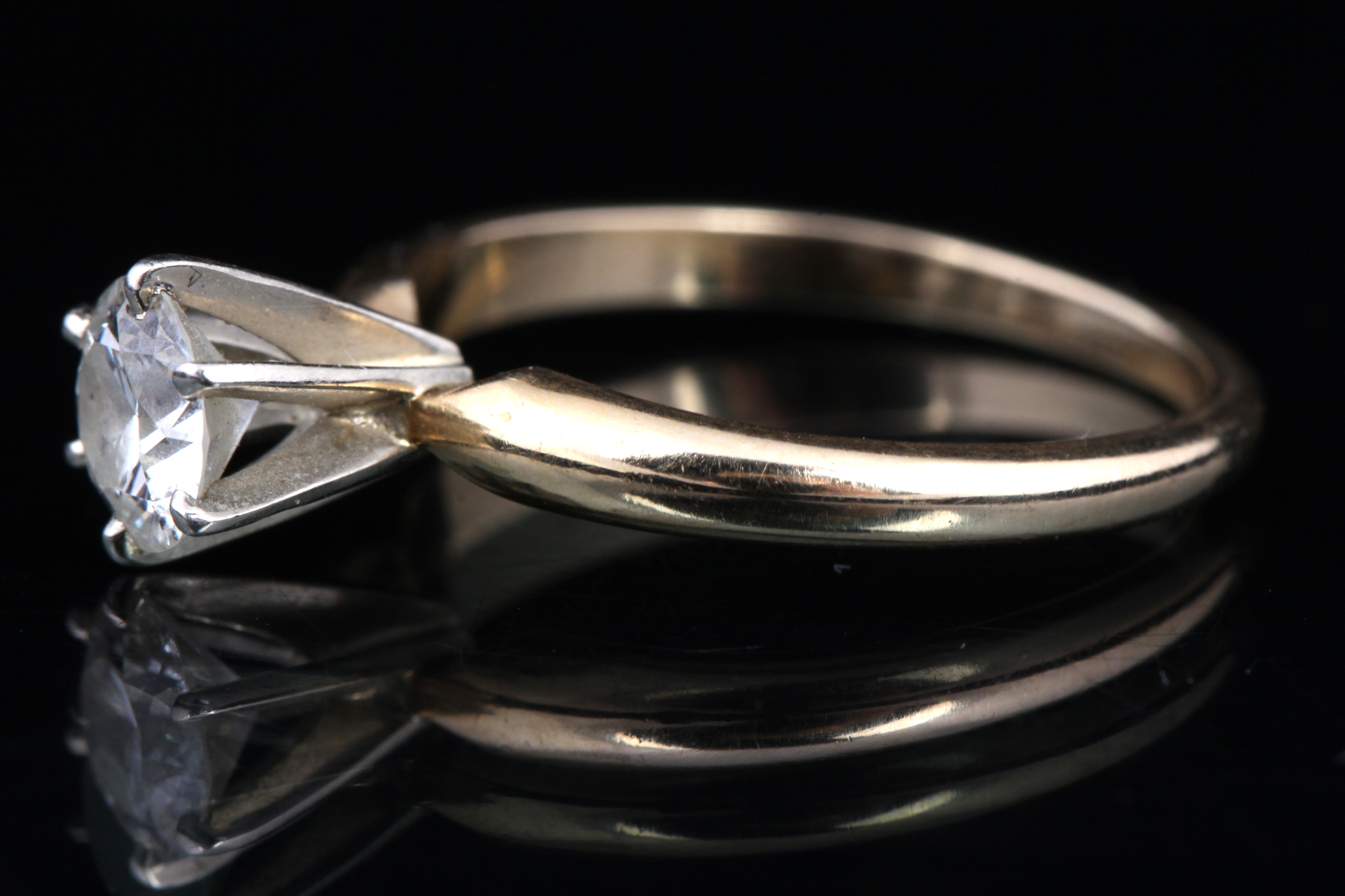 14K Yellow Gold Engagement Ring With Cubic Zirconia