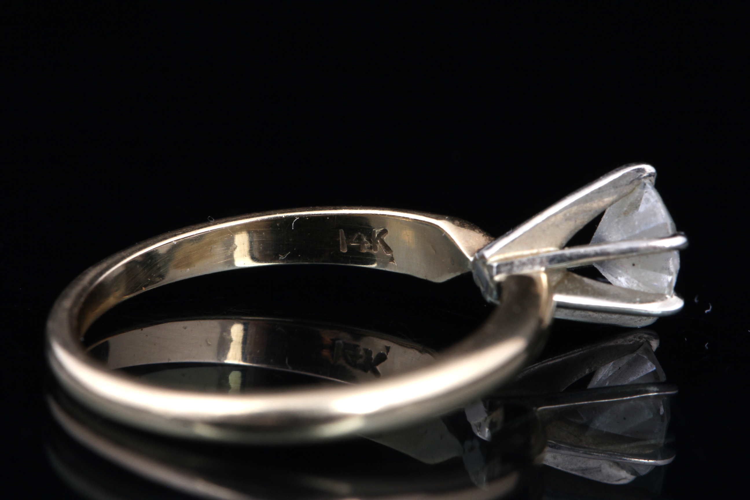 14K Yellow Gold Engagement Ring With Cubic Zirconia