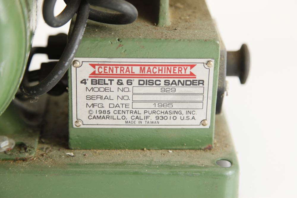 Vintage Central Machinery Disc Belt Sander