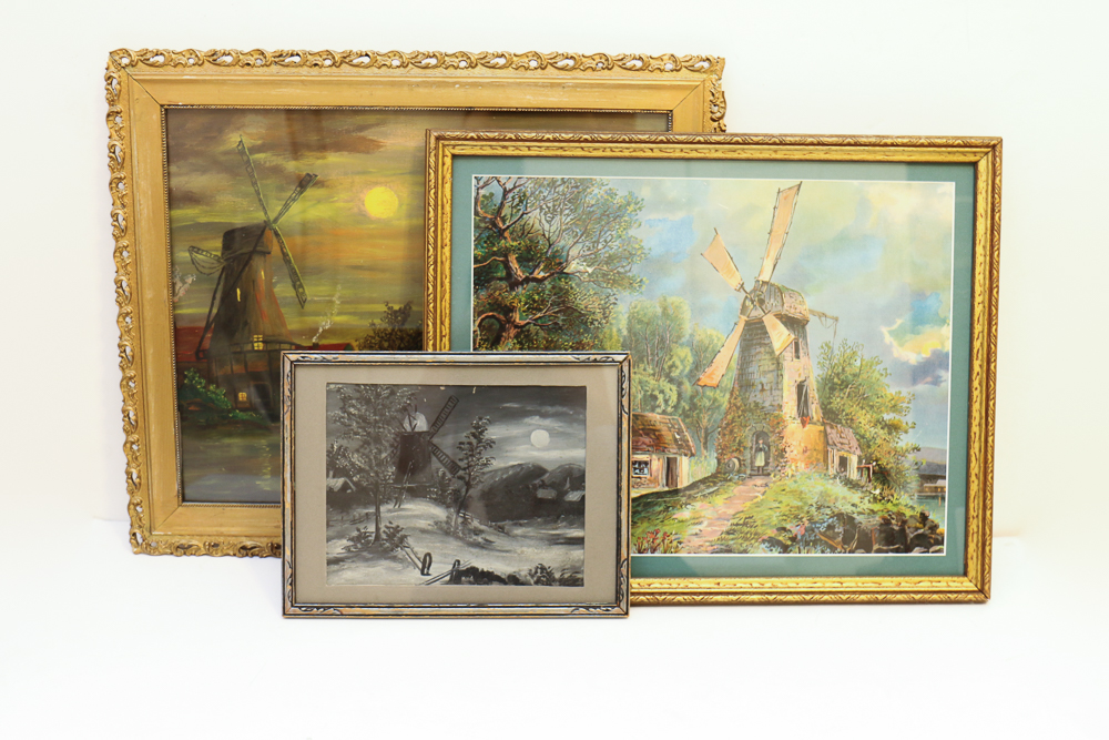 Windmill Art Print Trio
