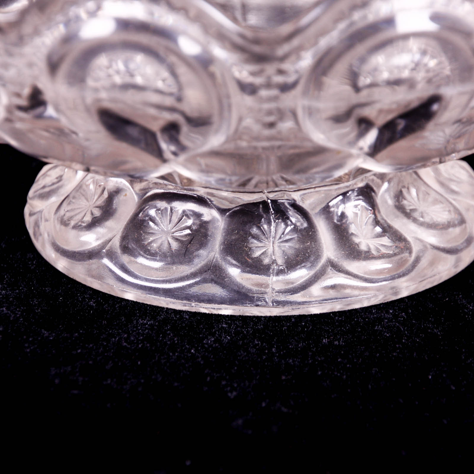 Moon and Star Clear Depression Glass Footed Dishes