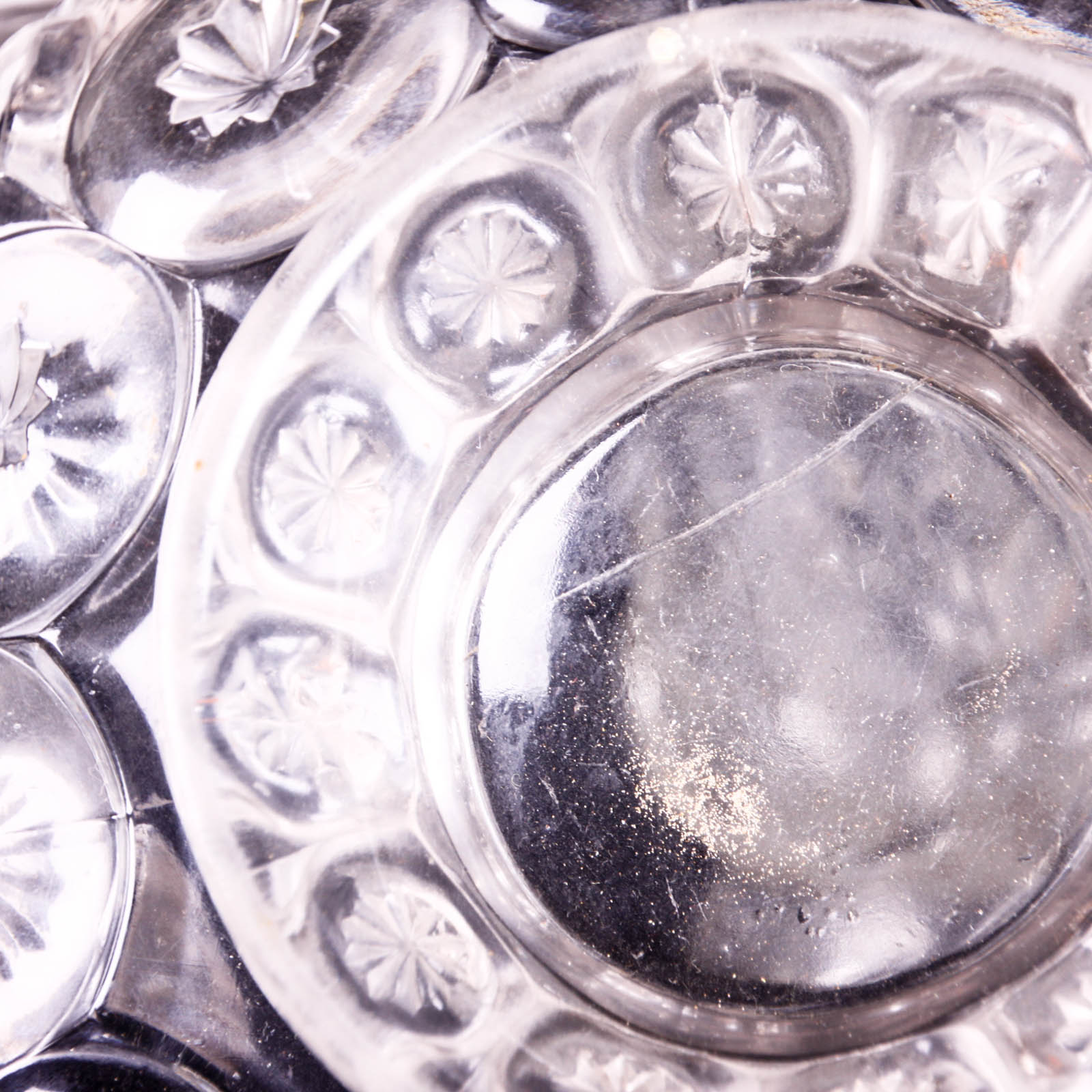 Moon and Star Clear Depression Glass Footed Dishes