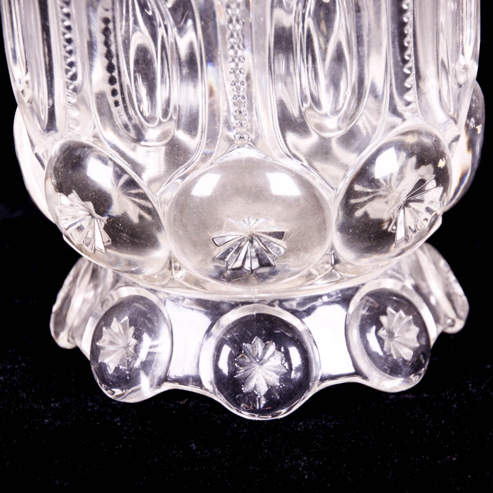 Moon and Star Clear Depression Glass Footed Dishes