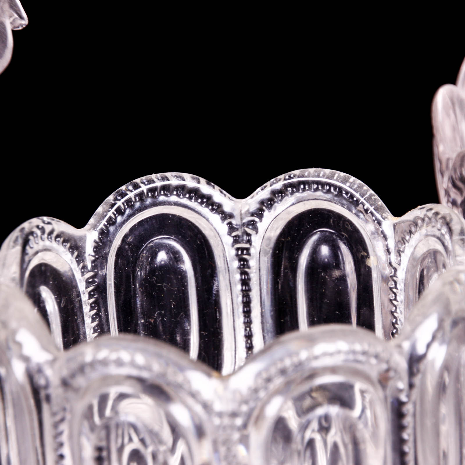 Moon and Star Clear Depression Glass Footed Dishes