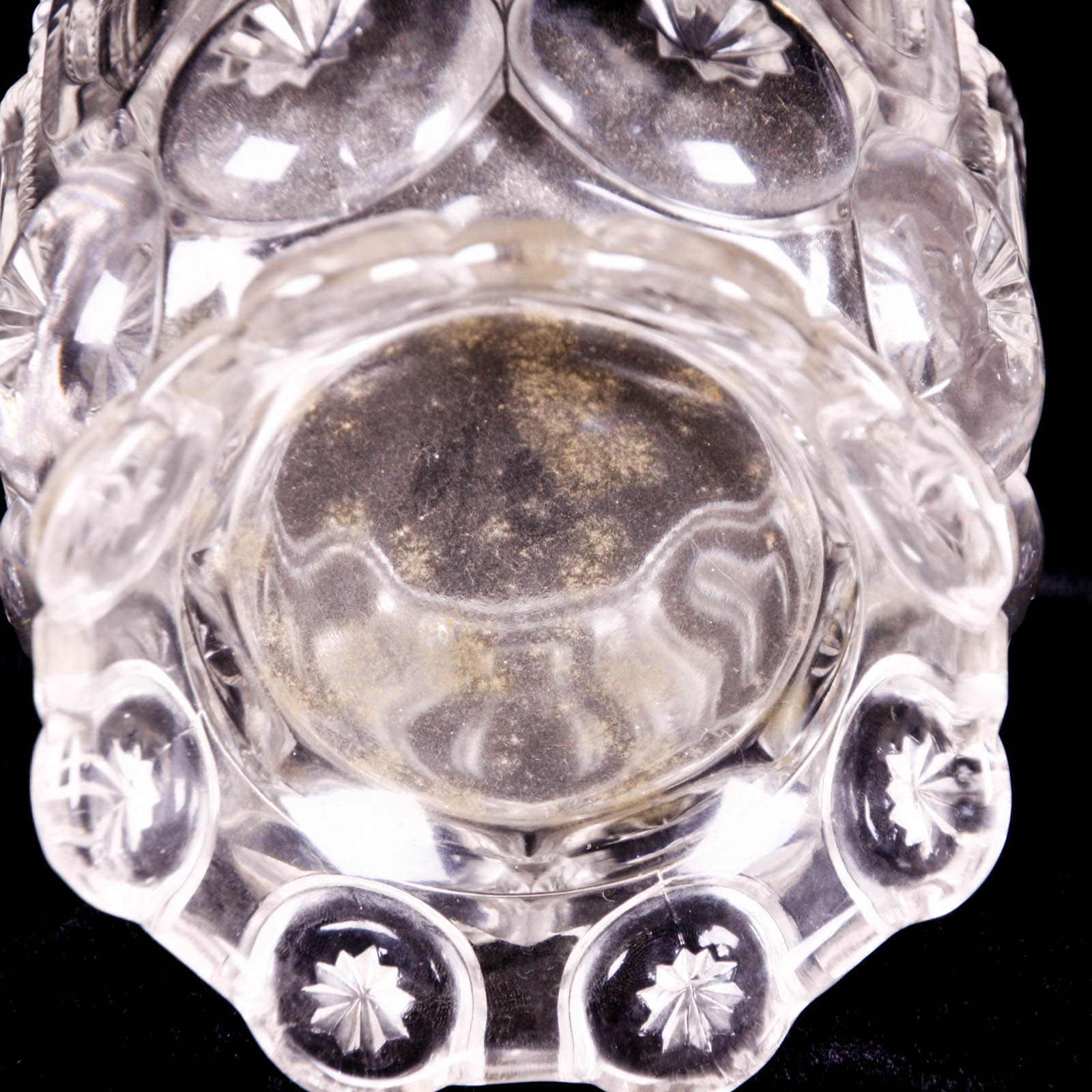 Moon and Star Clear Depression Glass Footed Dishes
